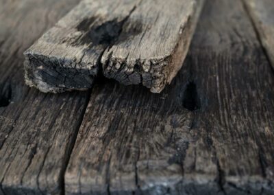 Eiken wagonplanken geborsteld